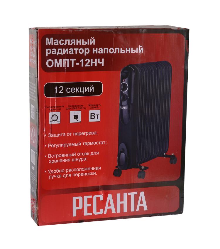 Масляный радиатор Ресанта ОМПТ-12НЧ