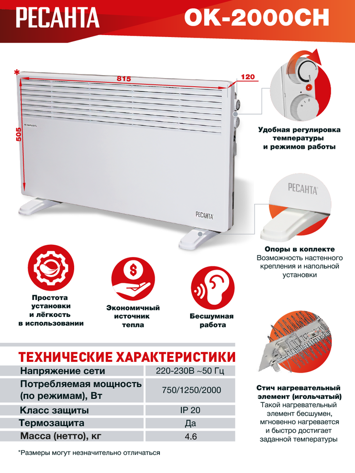 Конвектор РЕСАНТА ОК-2000СН