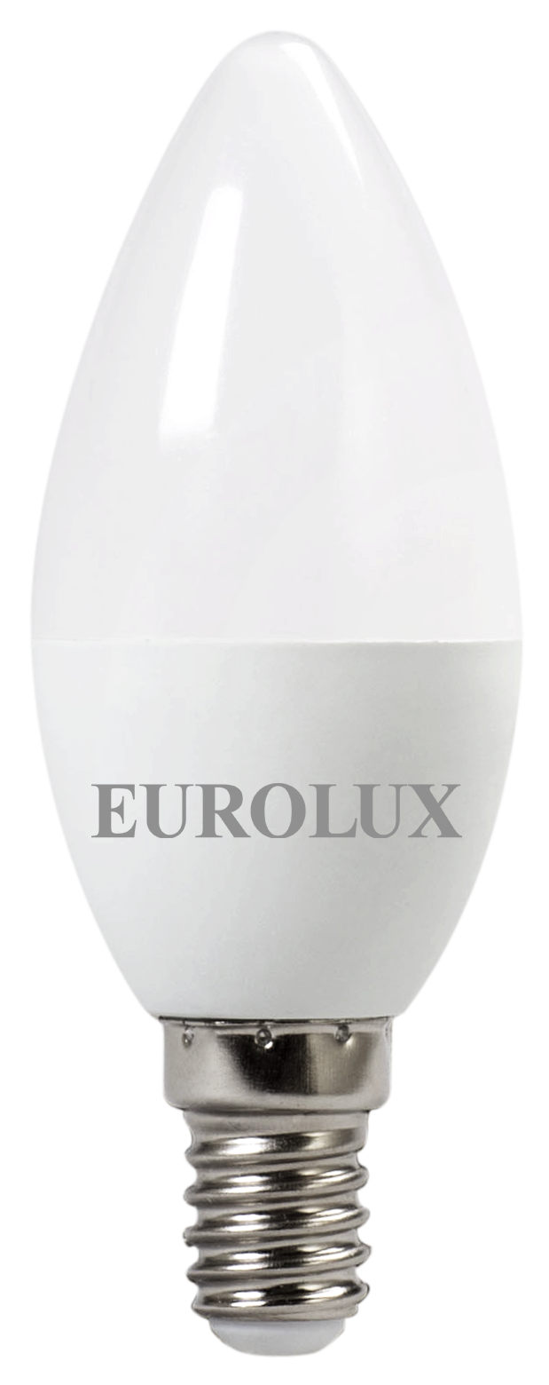 Лампа светодиодная EUROLUX LL-E-C37-6W-230-4K-E14